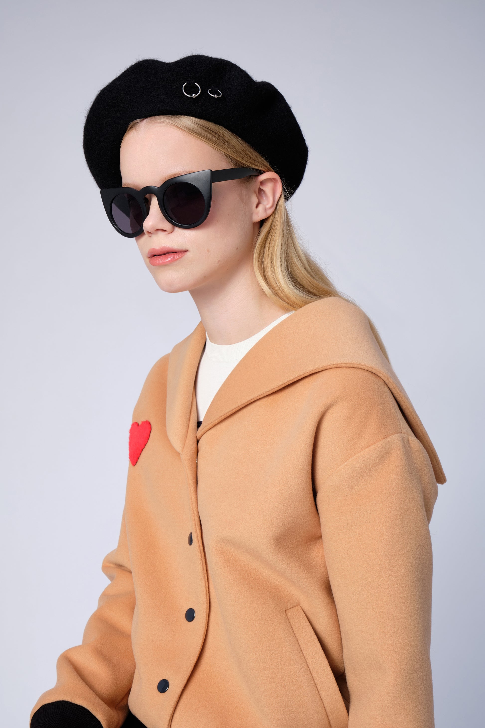 stillsveta sailor bomber jacket with a red heart design