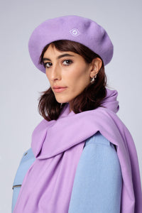 stillsveta Lilac beret with eye embroidery