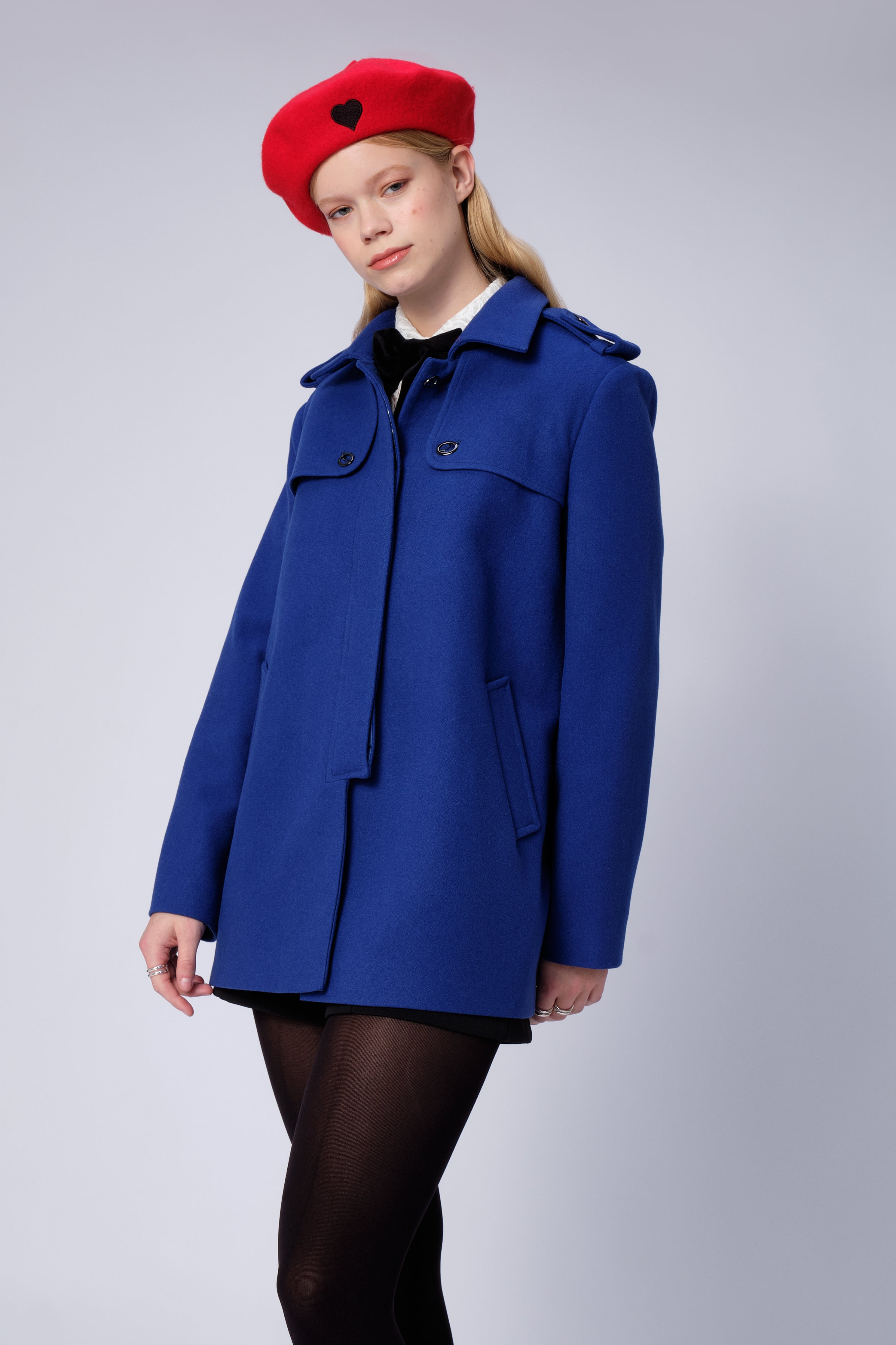 Cobalt blue trench coat