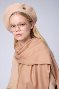 stillsveta beige colour beret with eye design